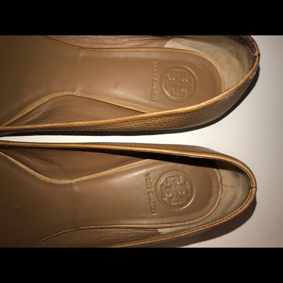 Tory Burch Reva Ballet Flats Royal Tan/Gold - Picture 3 of 5